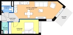 2 pokoje, mieszkanie 47,14 m², piętro 1, oferta nr E.A.15, Pruszcz Park, Pruszcz Gdański, ul. Arctowskiego 