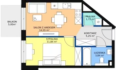 2 pokoje, mieszkanie 39,59 m², piętro 2, oferta nr E.A.18, Pruszcz Park, Pruszcz Gdański, ul. Arctowskiego 