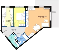 3 pokoje, mieszkanie 68,85 m², piętro 3, oferta nr E.A.36, Pruszcz Park, Pruszcz Gdański, ul. Arctowskiego 