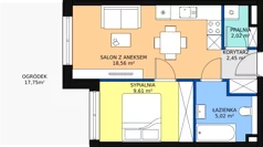2 pokoje, mieszkanie 40,32 m², parter, oferta nr E.B.6, Pruszcz Park, Pruszcz Gdański, ul. Arctowskiego 