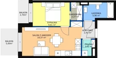 2 pokoje, mieszkanie 43,12 m², piętro 2, oferta nr E.B.33, Pruszcz Park, Pruszcz Gdański, ul. Arctowskiego 
