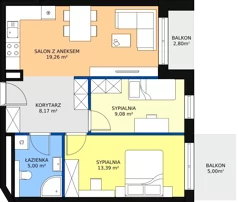 3 pokoje, mieszkanie 57,83 m², piętro 3, oferta nr E.B.37, Pruszcz Park, Pruszcz Gdański, ul. Arctowskiego 