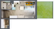 1 pokój, mieszkanie 33,48 m², parter, oferta nr F.A.2, Pruszcz Park - bud. F , Pruszcz Gdański, ul. Arctowskiego 