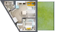 2 pokoje, mieszkanie 34,13 m², parter, oferta nr F.A.4, Pruszcz Park - bud. F , Pruszcz Gdański, ul. Arctowskiego 