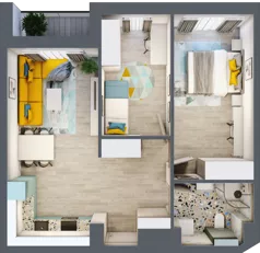 3 pokoje, mieszkanie 57,21 m², piętro 1, oferta nr F.A.11, Pruszcz Park - bud. F , Pruszcz Gdański, ul. Arctowskiego 