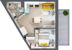 2 pokoje, mieszkanie 34,13 m², piętro 1, oferta nr F.A.12, Pruszcz Park - bud. F , Pruszcz Gdański, ul. Arctowskiego 