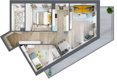 3 pokoje, mieszkanie 66,35 m², piętro 1, oferta nr F.A.13, Pruszcz Park - bud. F , Pruszcz Gdański, ul. Arctowskiego 
