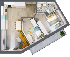 3 pokoje, mieszkanie 58,40 m², piętro 1, oferta nr F.A.15, Pruszcz Park - bud. F , Pruszcz Gdański, ul. Arctowskiego 