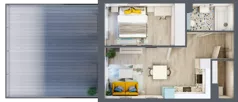 2 pokoje, mieszkanie 42,81 m², piętro 1, oferta nr F.A.19, Pruszcz Park - bud. F , Pruszcz Gdański, ul. Arctowskiego 