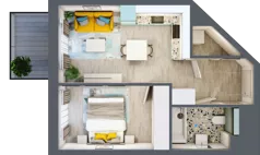 2 pokoje, mieszkanie 39,01 m², piętro 2, oferta nr F.A.34, Pruszcz Park - bud. F , Pruszcz Gdański, ul. Arctowskiego 