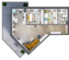 3 pokoje, mieszkanie 62,22 m², piętro 3, oferta nr F.A.49, Pruszcz Park - bud. F , Pruszcz Gdański, ul. Arctowskiego 