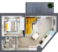 2 pokoje, mieszkanie 36,06 m², piętro 2, oferta nr F.B.13, Pruszcz Park - bud. F , Pruszcz Gdański, ul. Arctowskiego 