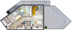3 pokoje, mieszkanie 63,63 m², piętro 1, oferta nr F.B.8, Pruszcz Park - bud. F , Pruszcz Gdański, ul. Arctowskiego 
