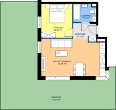 2 pokoje, mieszkanie 47,03 m², parter, oferta nr E.B.1.4, Silva Straszyn - bud E,F, Straszyn, ul. Boczna/Starogardzka