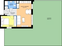 2 pokoje, mieszkanie 43,28 m², parter, oferta nr E.B.1.3, Silva Straszyn - bud E,F, Straszyn, ul. Boczna/Starogardzka