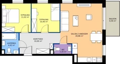 3 pokoje, mieszkanie 68,97 m², piętro 2, oferta nr E.A.3.1, Silva Straszyn - bud E,F, Straszyn, ul. Boczna/Starogardzka