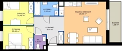 3 pokoje, mieszkanie 67,67 m², piętro 1, oferta nr E.B.2.1, Silva Straszyn - bud E,F, Straszyn, ul. Boczna/Starogardzka