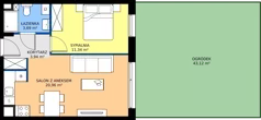 2 pokoje, mieszkanie 40,91 m², parter, oferta nr E.A.1.3, Silva Straszyn - bud E,F, Straszyn, ul. Boczna/Starogardzka