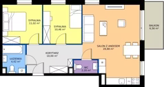 3 pokoje, mieszkanie 68,97 m², piętro 1, oferta nr E.A.2.1, Silva Straszyn - bud E,F, Straszyn, ul. Boczna/Starogardzka