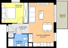 2 pokoje, mieszkanie 42,92 m², piętro 1, oferta nr E.A.2.2, Silva Straszyn - bud E,F, Straszyn, ul. Boczna/Starogardzka