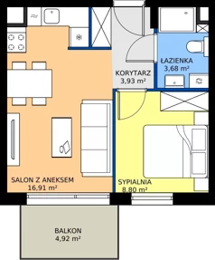 2 pokoje, mieszkanie 34,23 m², piętro 1, oferta nr F.2.7, Silva Straszyn - bud E,F, Straszyn, ul. Boczna/Starogardzka