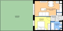 2 pokoje, mieszkanie 39,19 m², parter, oferta nr F.1.6, Silva Straszyn - bud E,F, Straszyn, ul. Boczna/Starogardzka