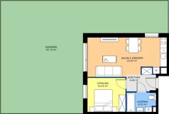 2 pokoje, mieszkanie 42,50 m², parter, oferta nr F.1.7, Silva Straszyn - bud E,F, Straszyn, ul. Boczna/Starogardzka