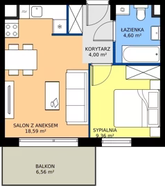 2 pokoje, mieszkanie 36,90 m², piętro 1, oferta nr F.2.6, Silva Straszyn - bud E,F, Straszyn, ul. Boczna/Starogardzka