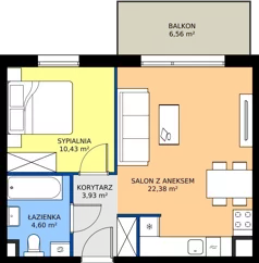 2 pokoje, mieszkanie 42,29 m², piętro 2, oferta nr F.3.10, Silva Straszyn - bud E,F, Straszyn, ul. Boczna/Starogardzka