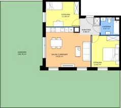 3 pokoje, mieszkanie 59,26 m², parter, oferta nr F.1.3, Silva Straszyn - bud E,F, Straszyn, ul. Boczna/Starogardzka