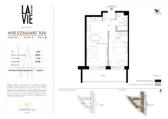 2 pokoje, mieszkanie 42,66 m², piętro 6, oferta nr 1.106, La Vie House, Kraków, Podgórze, ul. Łagiewnicka
