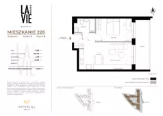2 pokoje, mieszkanie 42,29 m², piętro 6, oferta nr 1.226, La Vie House, Kraków, Podgórze, ul. Łagiewnicka