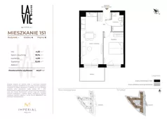 2 pokoje, mieszkanie 40,57 m², piętro 6, oferta nr 1.151, La Vie House, Kraków, Podgórze, ul. Łagiewnicka