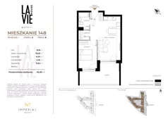 2 pokoje, mieszkanie 45,28 m², piętro 6, oferta nr 1.148, La Vie House, Kraków, Podgórze, ul. Łagiewnicka