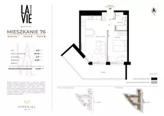 2 pokoje, mieszkanie 44,26 m², piętro 6, oferta nr 1.76, La Vie House, Kraków, Podgórze, ul. Łagiewnicka