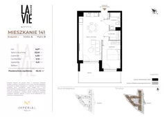 2 pokoje, mieszkanie 46,42 m², piętro 5, oferta nr 1.141, La Vie House, Kraków, Podgórze, ul. Łagiewnicka