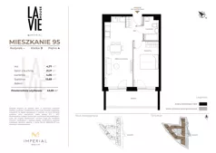 2 pokoje, mieszkanie 43,69 m², piętro 4, oferta nr 1.95, La Vie House, Kraków, Podgórze, ul. Łagiewnicka
