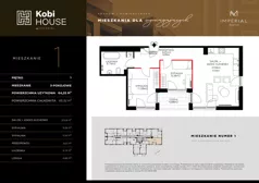 3 pokoje, mieszkanie 64,25 m², piętro 1, oferta nr 1.1, Kobi House, Kraków, Dębniki, Ruczaj, ul. Kobierzyńska 124