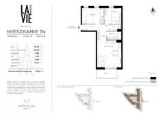 3 pokoje, mieszkanie 69,78 m², piętro 6, oferta nr 1.74, La Vie House, Kraków, Podgórze, ul. Łagiewnicka