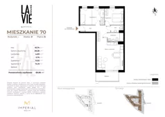3 pokoje, mieszkanie 69,80 m², piętro 5, oferta nr 1.70, La Vie House, Kraków, Podgórze, ul. Łagiewnicka
