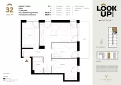4 pokoje, mieszkanie 66,18 m², piętro 2, oferta nr b.32, LOOK UP House, Kraków, Prądnik Biały, ul. Pękowicka