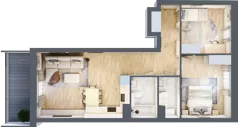 3 pokoje, mieszkanie 62,88 m², piętro 1, oferta nr 1.78, La Vie House, Kraków, Podgórze, ul. Łagiewnicka