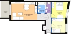 3 pokoje, mieszkanie 65,56 m², piętro 6, oferta nr 1.107, La Vie House, Kraków, Podgórze, ul. Łagiewnicka