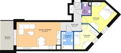 3 pokoje, mieszkanie 66,38 m², piętro 1, oferta nr 1.108, La Vie House, Kraków, Podgórze, ul. Łagiewnicka