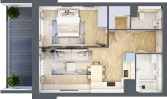 2 pokoje, mieszkanie 45,82 m², piętro 1, oferta nr 1.111, La Vie House, Kraków, Podgórze, ul. Łagiewnicka