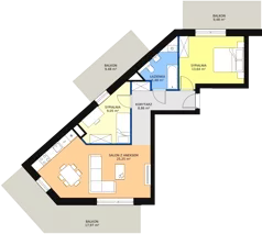 3 pokoje, mieszkanie 62,54 m², piętro 1, oferta nr 1.113, La Vie House, Kraków, Podgórze, ul. Łagiewnicka