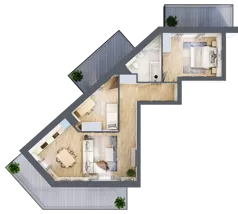 3 pokoje, mieszkanie 62,46 m², piętro 1, oferta nr 1.113, La Vie House, Kraków, Podgórze, ul. Łagiewnicka