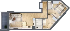 3 pokoje, mieszkanie 68,78 m², piętro 2, oferta nr 1.115, La Vie House, Kraków, Podgórze, ul. Łagiewnicka