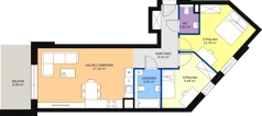 3 pokoje, mieszkanie 68,89 m², piętro 3, oferta nr 1.123, La Vie House, Kraków, Podgórze, ul. Łagiewnicka