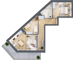 3 pokoje, mieszkanie 64,40 m², piętro 4, oferta nr 1.136, La Vie House, Kraków, Podgórze, ul. Łagiewnicka